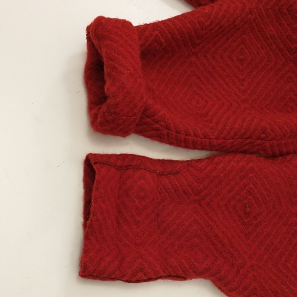 Red Swing Artisan Handmade Blanket Coat Long Wool a+ Statement Coat Quality OOAK - Picture 10 of 12